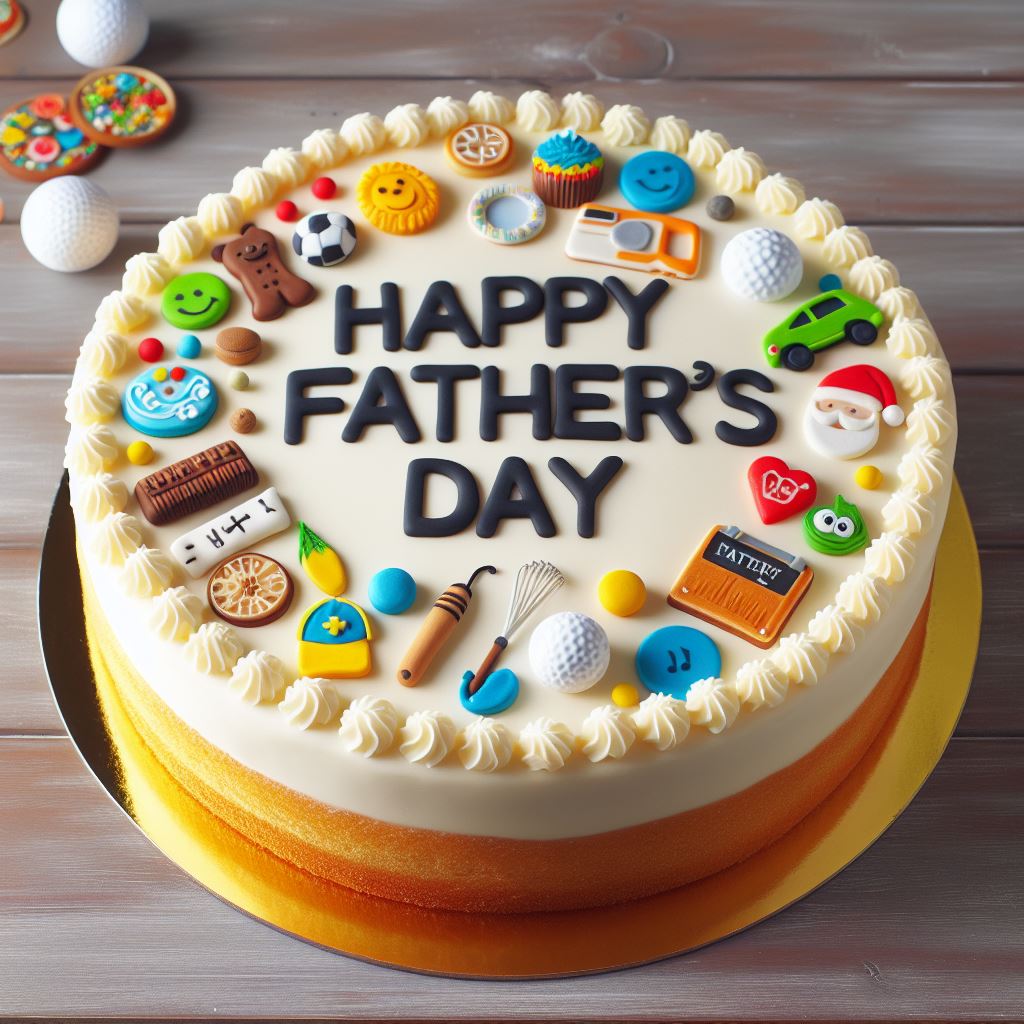 کیک روز پدر با طرح ساده